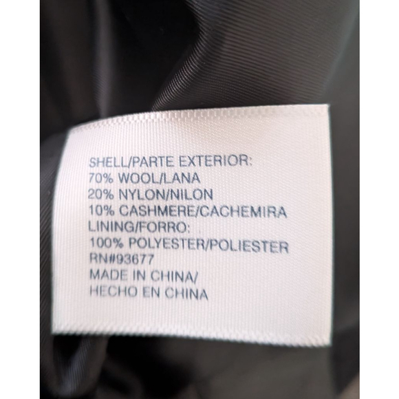 Women's St. John's Bay Cashmere Wool Blend Charcoal Pea Coat L - Picture 7 of 7